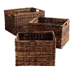World Market Madras Dark Brown Abaca Utility Basket