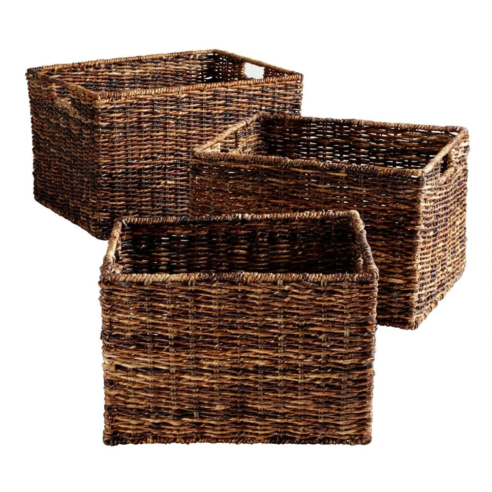 World Market Madras Dark Brown Abaca Utility Basket