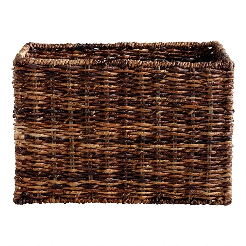 World Market Madras Dark Brown Abaca Utility Basket - Image 2