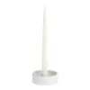 World Market White Ceramic Sage and Taper Candle Holder
