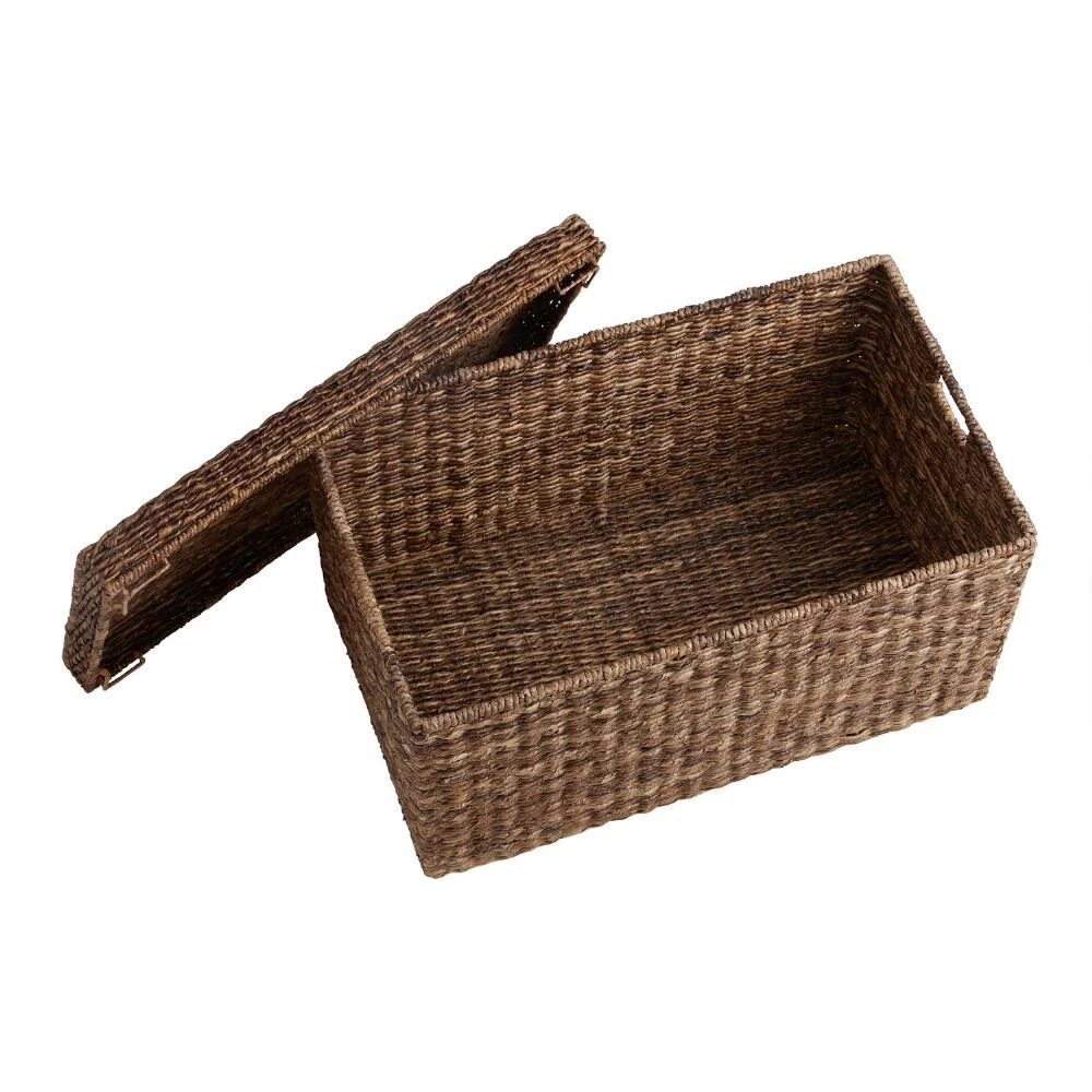 World Market Madras Dark Brown Abaca Storage Trunk - Image 3