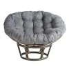 World Market Charcoal Microsuede Papasan Chair Cushion