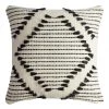 World Market Black And Ivory Diamond Fringe Indoor Outdoor Throw Pillow