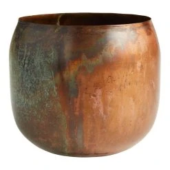 World Market Copper Vintage Patina Metal Planter
