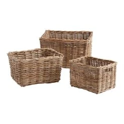 World Market Rory Gray Rattan Kubu Utility Basket