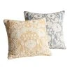 World Market Ivory Floral Applique Throw Pillow