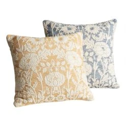 World Market Ivory Floral Applique Throw Pillow