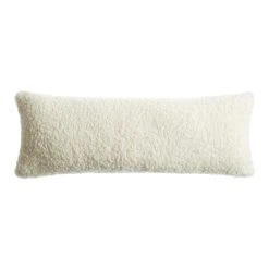 World Market Extra Wide Ivory Textured Boucle Lumbar Pillow