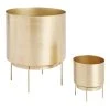 World Market Brushed Gold Planter with Stand