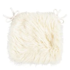 World Market Ivory Mongolian Faux Fur Chair Cushion
