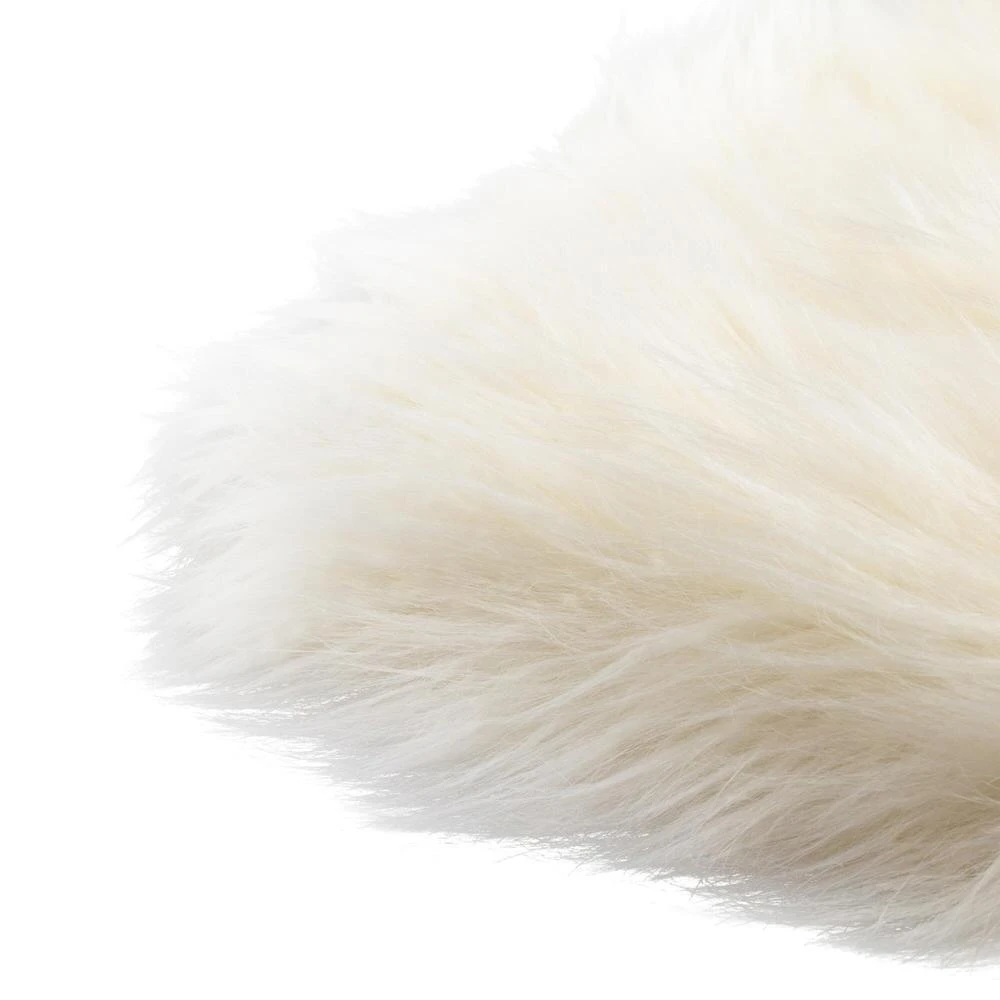 World Market Ivory Mongolian Faux Fur Chair Cushion - Image 4