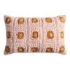 World Market Ivory Tiled Square Crocheted Lumbar Pillow