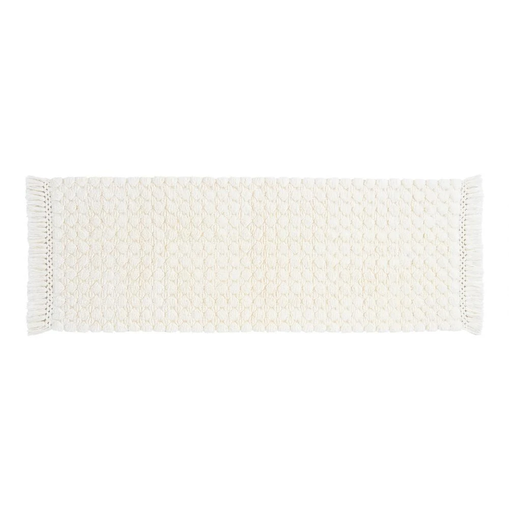 World Market Ivory Woven Dot Bath Mat
