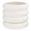 World Market Matte White Stacked Ring Planter With Tray