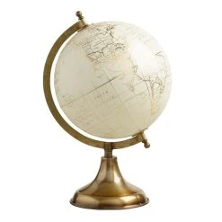 World Market White Globe With Gold Stand