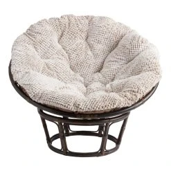 World Market Frosted Latte Faux Fur Textured Papasan Chair Cushion