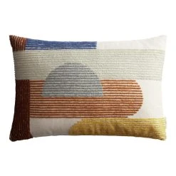World Market Tufted Modern Geo Print Lumbar Pillow